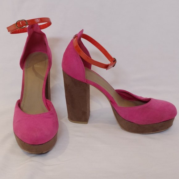 *3 For $25* H&M Pink & Brown Faux Suede Platforms